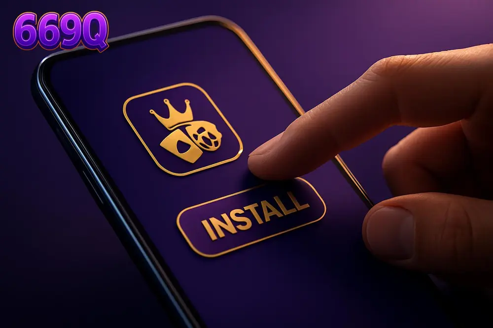 669Q App Download โ a hand tapping an install button on a mobile app screen 669Q App Download โ a hand tapping an install button on a mobile app screen