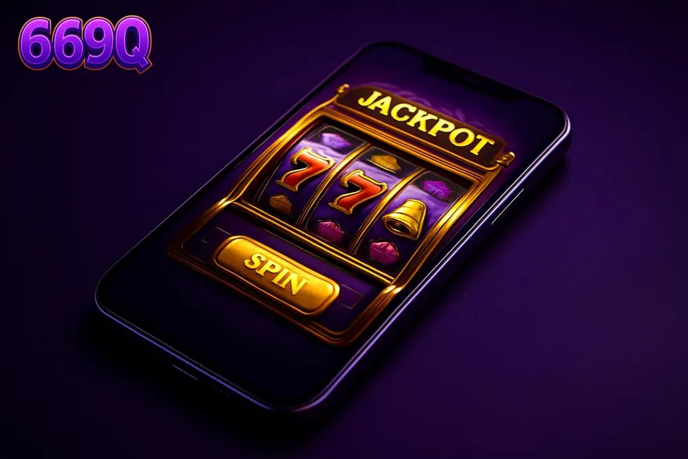 669Q App Download โ a smartphone showing a glowing online casino slot game app 669Q App Download โ a smartphone showing a glowing online casino slot game app