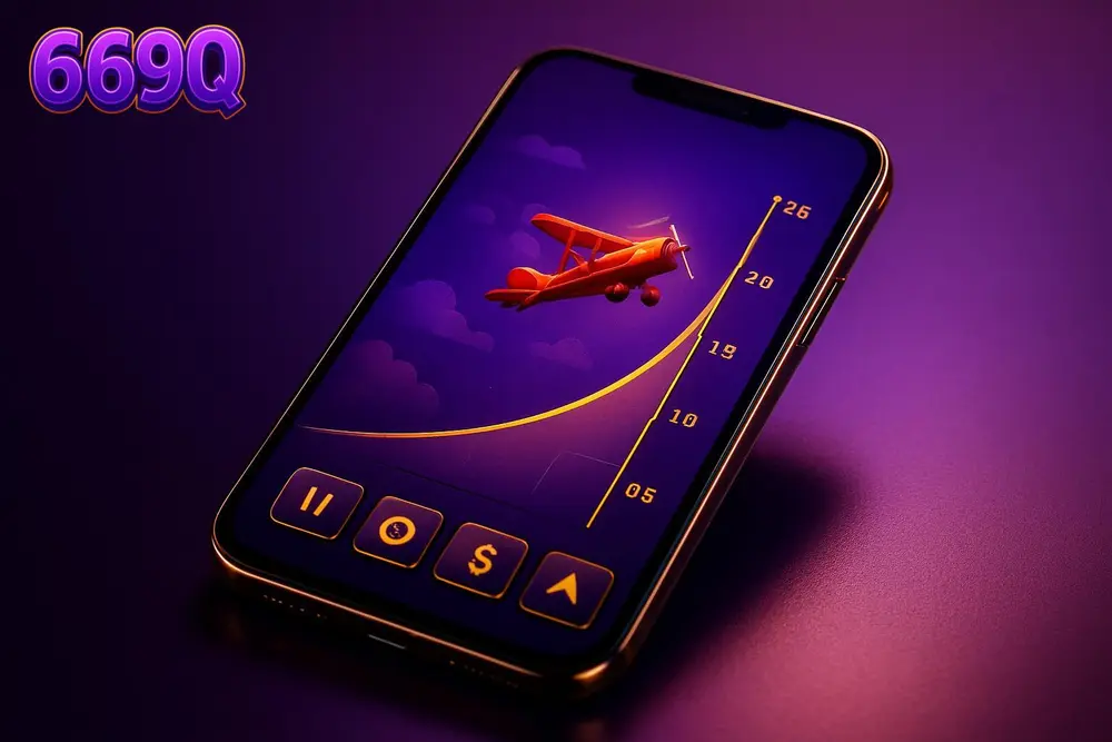 669Q Aviator Game โ a smartphone screen showing a colorful crash game in progress 669Q Aviator Game โ a smartphone screen showing a colorful crash game in progress
