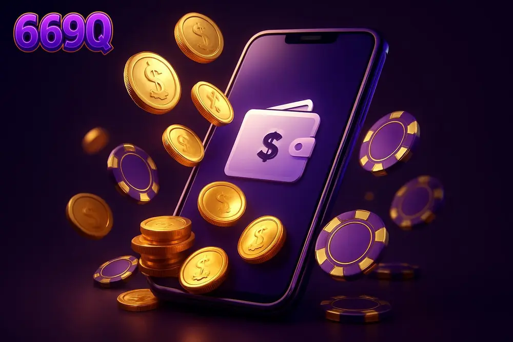669Q bKash Deposit — a mobile wallet app paying out with falling gold coins and casino chips 669Q bKash Deposit — a mobile wallet app paying out with falling gold coins and casino chips