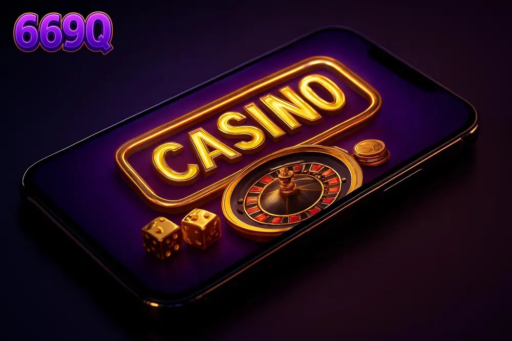 669Q Bangladesh โ a glowing purple and gold casino homepage banner on a smartphone 669Q Bangladesh โ a glowing purple and gold casino homepage banner on a smartphone